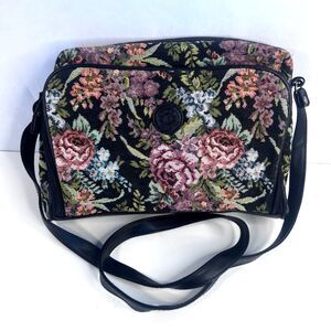 Basic Editions Floral Tapestry Shoulder Bag Purse Carpet Bag Brocade Boho